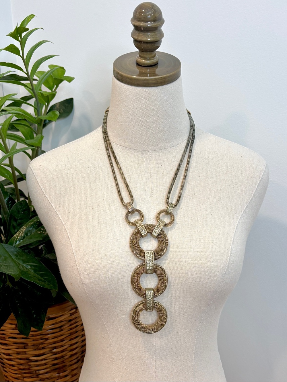 Amazing Gold Toned Chunky Chico’s Statement Necklace